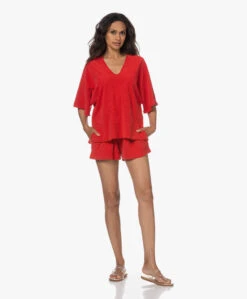 Speezys Amsterdam Badstof Jersey Short - Fire Red -Mode Kleding 230525 7b793edc 0b52 4e14 b610 64d392e40c9b