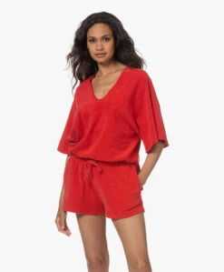 Speezys Amsterdam Badstof Jersey Kaftan Top - Fire Red -Mode Kleding 230525 98b2cd84 7f02 434c 9662 a61195e04bd8