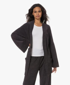 Speezys Amsterdam Badstof Jersey Kimono Jasje - Jet Black -Mode Kleding 230525 ab54f173 5d2b 45db 958b 0e64461fe823