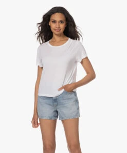 Agolde Drew Modal En Supima Katoenen T-Shirt - Wit -Mode Kleding 230525 ead3ff79 f93f 4452 ad0d 5135bba49ce0