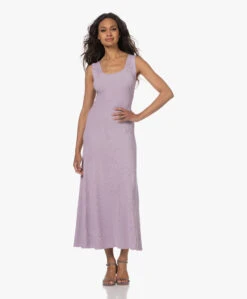 By Malene Birger Lilo Gebreide Fit & Flare Jurk - Pastel Violet