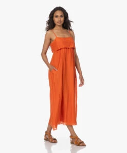 Xírena Skyla Katoen-Zijde Voile Jurk - Papaya -Mode Kleding 230530 47027881 0fbd 4d98 bfd0 d3f33a712245