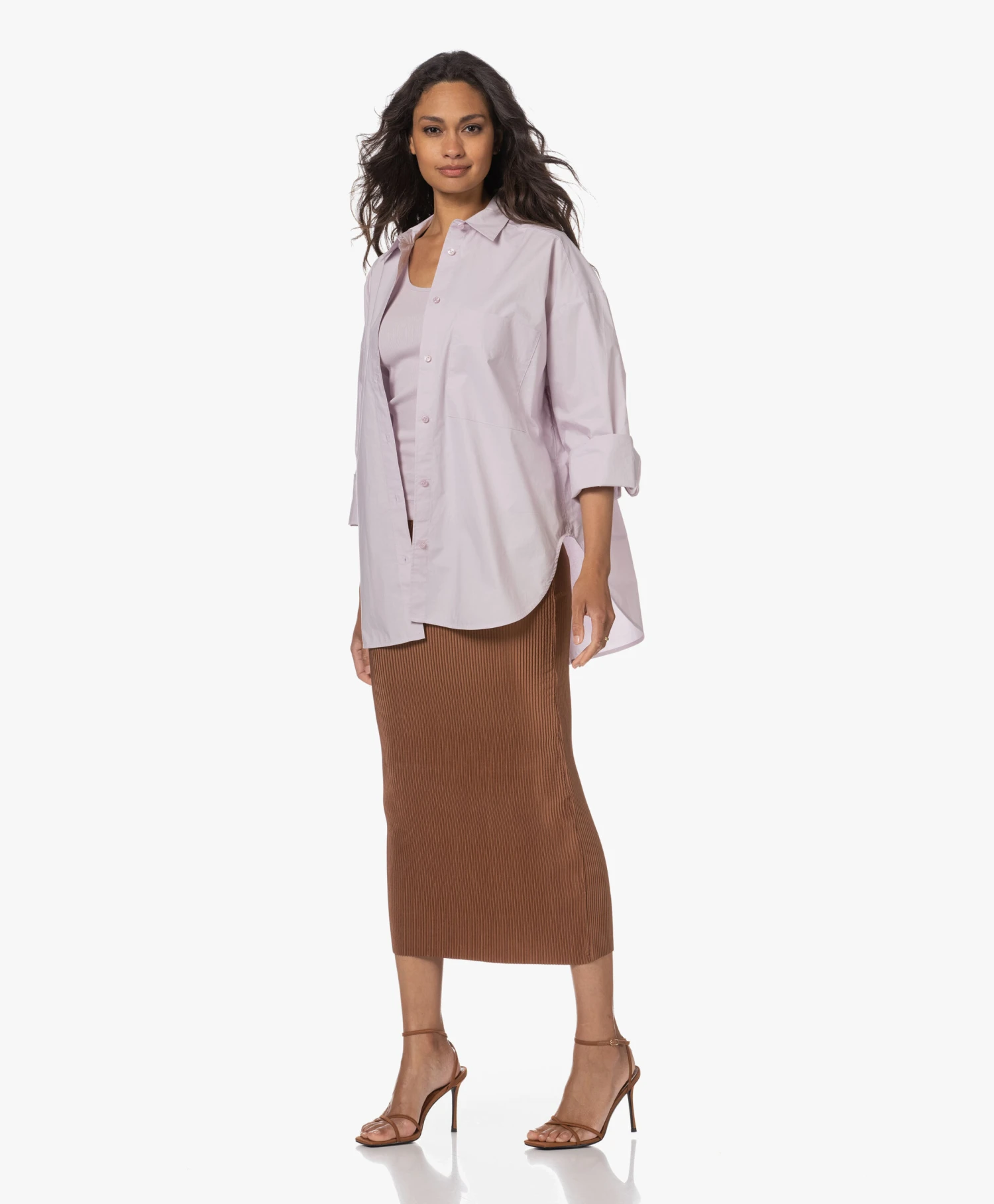By Malene Birger Velmas Plissé Midi Rok - Dark Tan 8 By Malene Birger Velmas Plissé Midi Rok - Dark Tan - Afbeelding 8