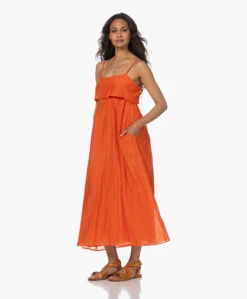 Xírena Skyla Katoen-Zijde Voile Jurk - Papaya -Mode Kleding 230530 714809d9 b608 489e 975c d771738e1aab