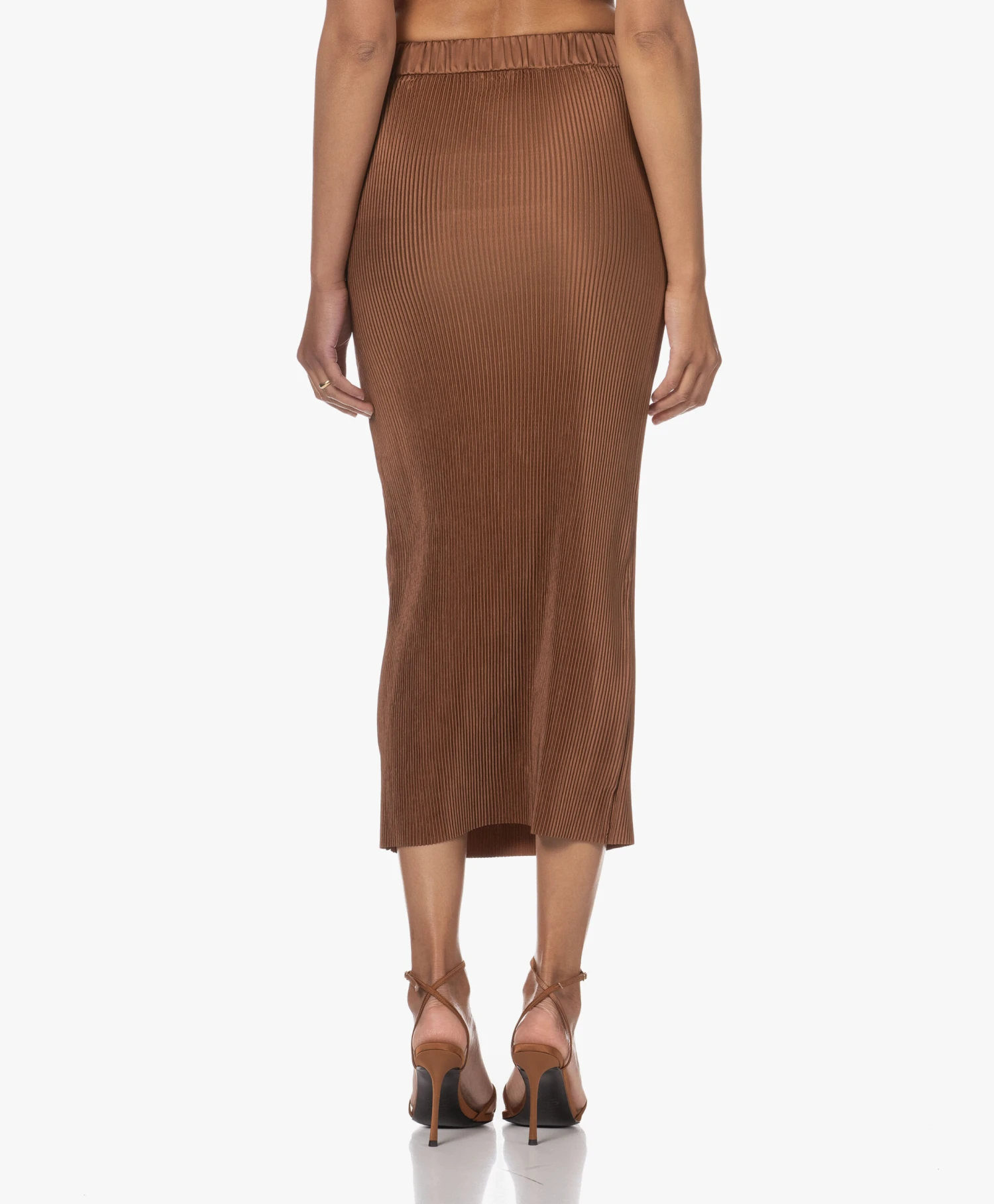 By Malene Birger Velmas Plissé Midi Rok - Dark Tan 4 By Malene Birger Velmas Plissé Midi Rok - Dark Tan - Afbeelding 4