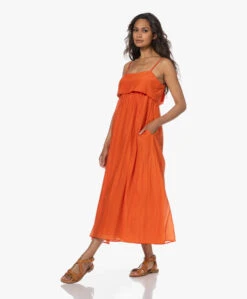 Xírena Skyla Katoen-Zijde Voile Jurk - Papaya -Mode Kleding 230530 8b764721 ed63 41e8 9269 56ff78270662