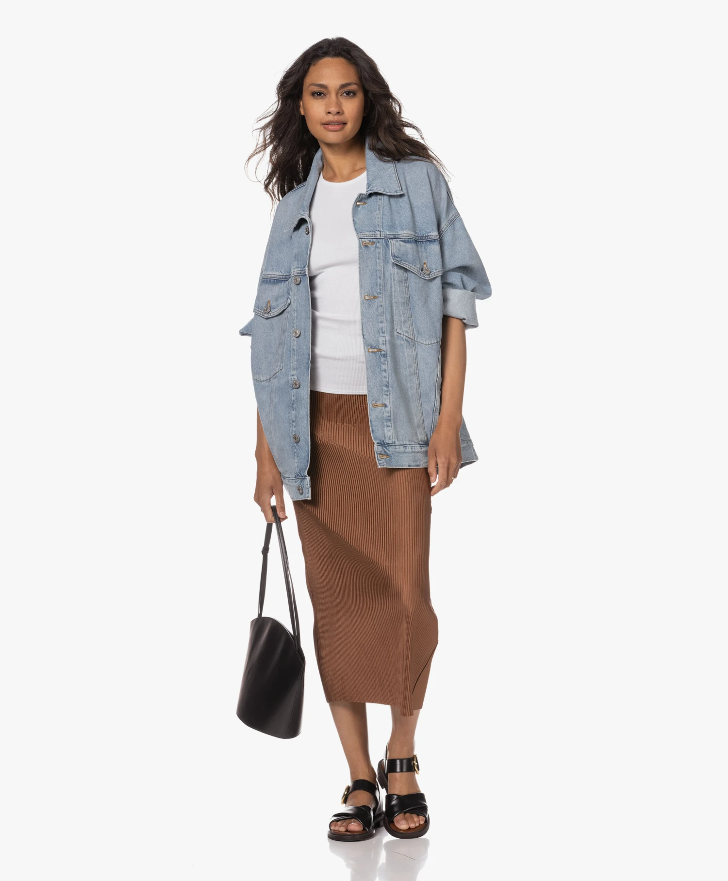 By Malene Birger Velmas Plissé Midi Rok - Dark Tan 6 By Malene Birger Velmas Plissé Midi Rok - Dark Tan - Afbeelding 6