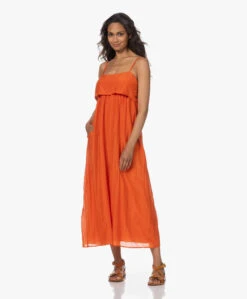 Xírena Skyla Katoen-Zijde Voile Jurk - Papaya -Mode Kleding 230530 d67958e3 327a 40da 8f68 5b6ff2356ee2