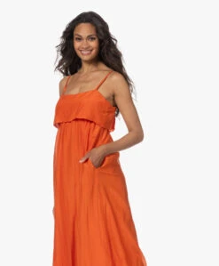 Xírena Skyla Katoen-Zijde Voile Jurk - Papaya -Mode Kleding 230530 dde51041 0288 4c30 a16e e8e2cfb82413