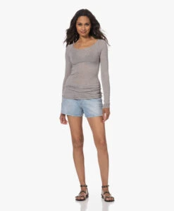 Gai+Lisva Amalie Wolmix Boothals Longsleeve - Lichtgrijs Mêlee -Mode Kleding 230530 f07447b3 37cc 4d18 ba66 77bf68a14a3a