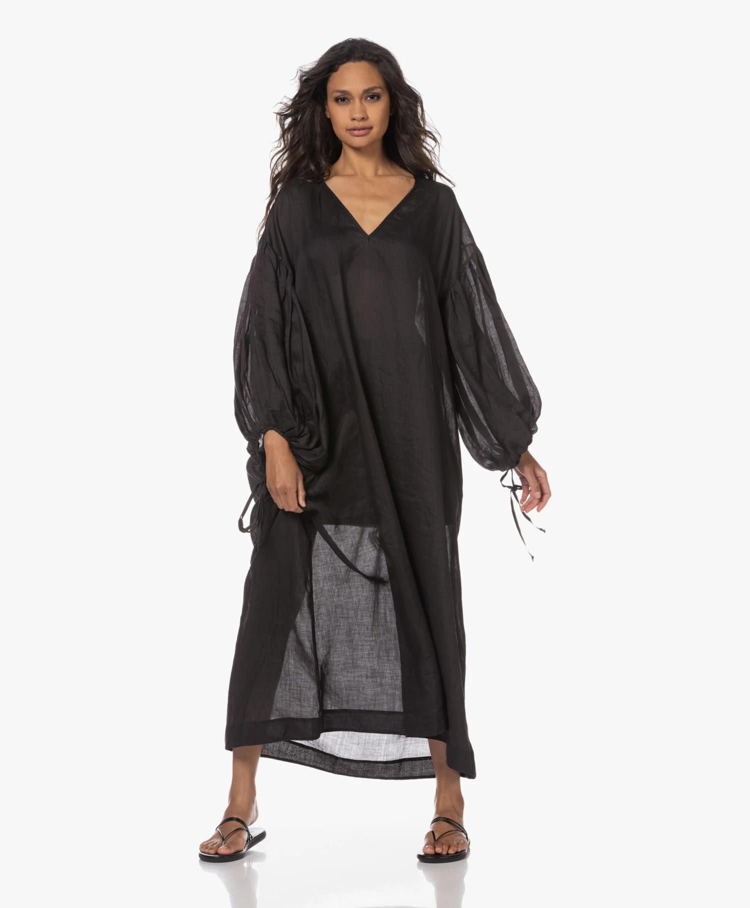 Ancient Greek E Leren Teensandalen - Zwart 7 Ancient Greek E Leren Teensandalen - Zwart - Afbeelding 7