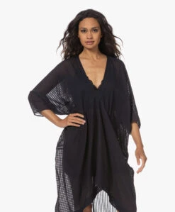 Su Paris Lea Gauze Kaftan Met Streepdessin - Zwart -Mode Kleding 230531 d6d34777 982e 4b16 ad7c 921908b3567d