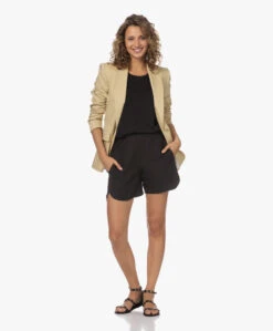 Repeat Jersey Lyocell Mix T-Shirt - Zwart -Mode Kleding 230601 1cc4cbe4 1456 49e6 a7a0 c6e5527113f1