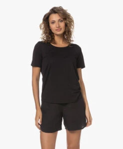 Repeat Jersey Lyocell Mix T-Shirt - Zwart