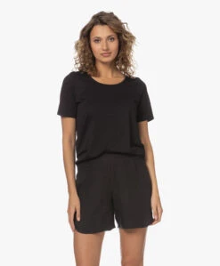 Repeat Jersey Lyocell Mix T-Shirt - Zwart -Mode Kleding 230601 35bdd3a0 1958 4b0a 8795 3b1105ee1714