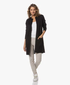 Sibin/Linnebjerg Zuni Lang Open Vest - Zwart -Mode Kleding 230601 9960a34a 4094 419e ac64 89dae5fa3a5b