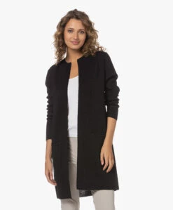 Sibin/Linnebjerg Zuni Lang Open Vest - Zwart -Mode Kleding 230601 b4314039 39b0 4f99 8069 846786cfc467