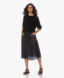 Gai+Lisva Petra Katoenen Poplin Midi Rok - Zwart -Mode Kleding 230606 57410c12 a90c 4a6f 9fca 9cc68b17d14a