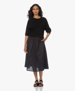 Gai+Lisva Petra Katoenen Poplin Midi Rok - Zwart -Mode Kleding 230606 69e5a149 cb92 475a b5ae 03d54c8413d4