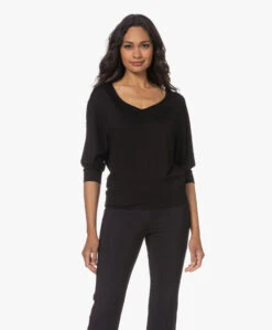 No Man'S Land Reversible Viscose T-Shirt - Zwart