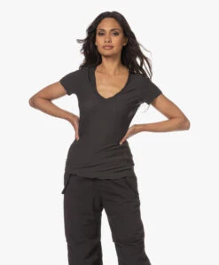 James Perse Slub Jersey V-Hals T-Shirt - Carbon -Mode Kleding 230606 76bd7f6d 2707 47ca bc46 721a4aec8126