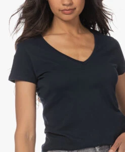 Majestic Filatures Julia Deluxe Katoenen V-Hals T-Shirt - Marine -Mode Kleding 230606 b22b52ae 4df5 4087 a5dd 5691f59d0aad