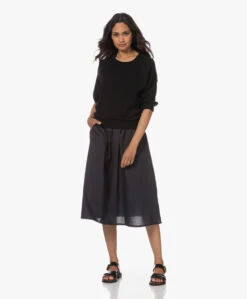Gai+Lisva Petra Katoenen Poplin Midi Rok - Zwart -Mode Kleding 230606 c917743e edf4 4d04 8440 37c649c67f3c