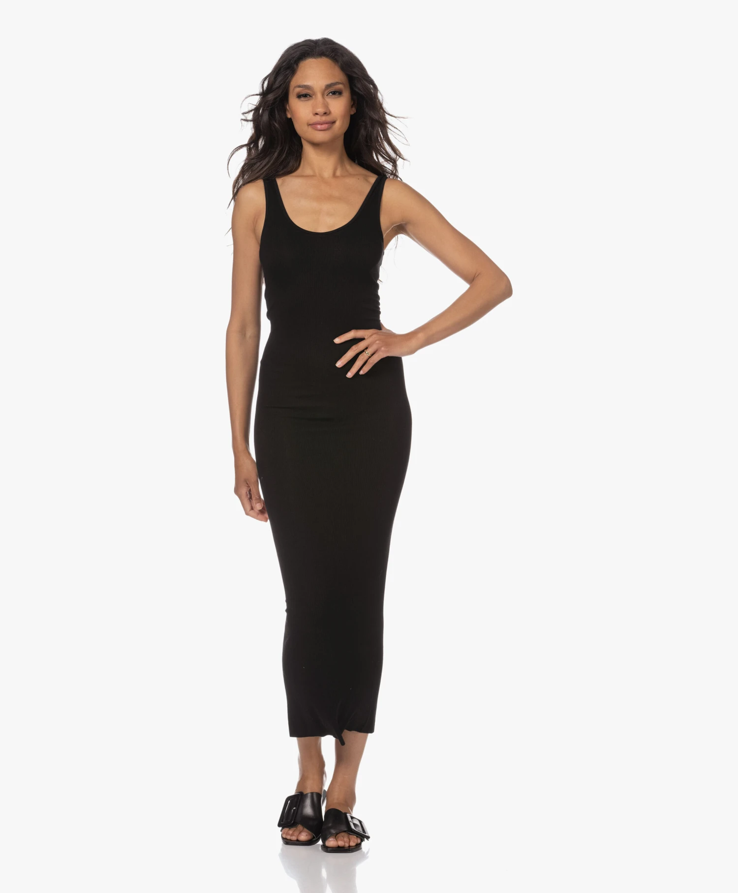 Enza Costa Zijdemix Jersey Tankjurk - Zwart 10 Enza Costa Zijdemix Jersey Tankjurk - Zwart - Afbeelding 10