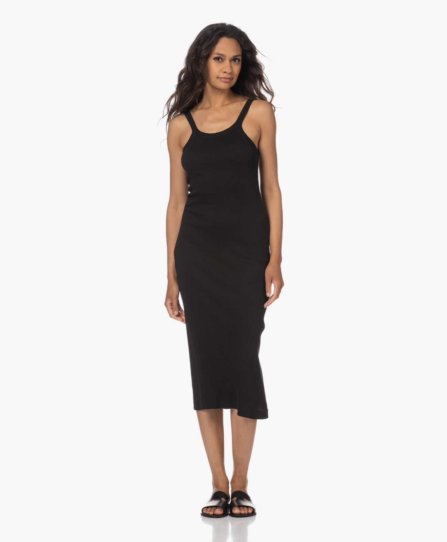 Skin Radika Dubbellaagse Singlet Jurk In Pima Katoen - Zwart 5 Skin Radika Dubbellaagse Singlet Jurk In Pima Katoen - Zwart - Afbeelding 5