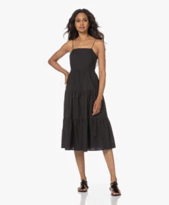 Rails Leni Poplin Strokenjurk Met Open Rug - Zwart -Mode Kleding 230608 88327763 9a23 4a1e a183 1fdbb6d98064