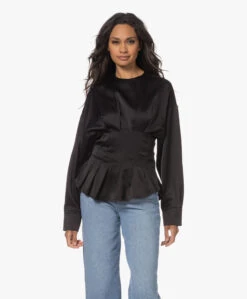Róhe Waisted Satijnen Blouse - Zwart -Mode Kleding 230613 cd8fa7a6 c148 4e9e b5a9 03ce06b8f081
