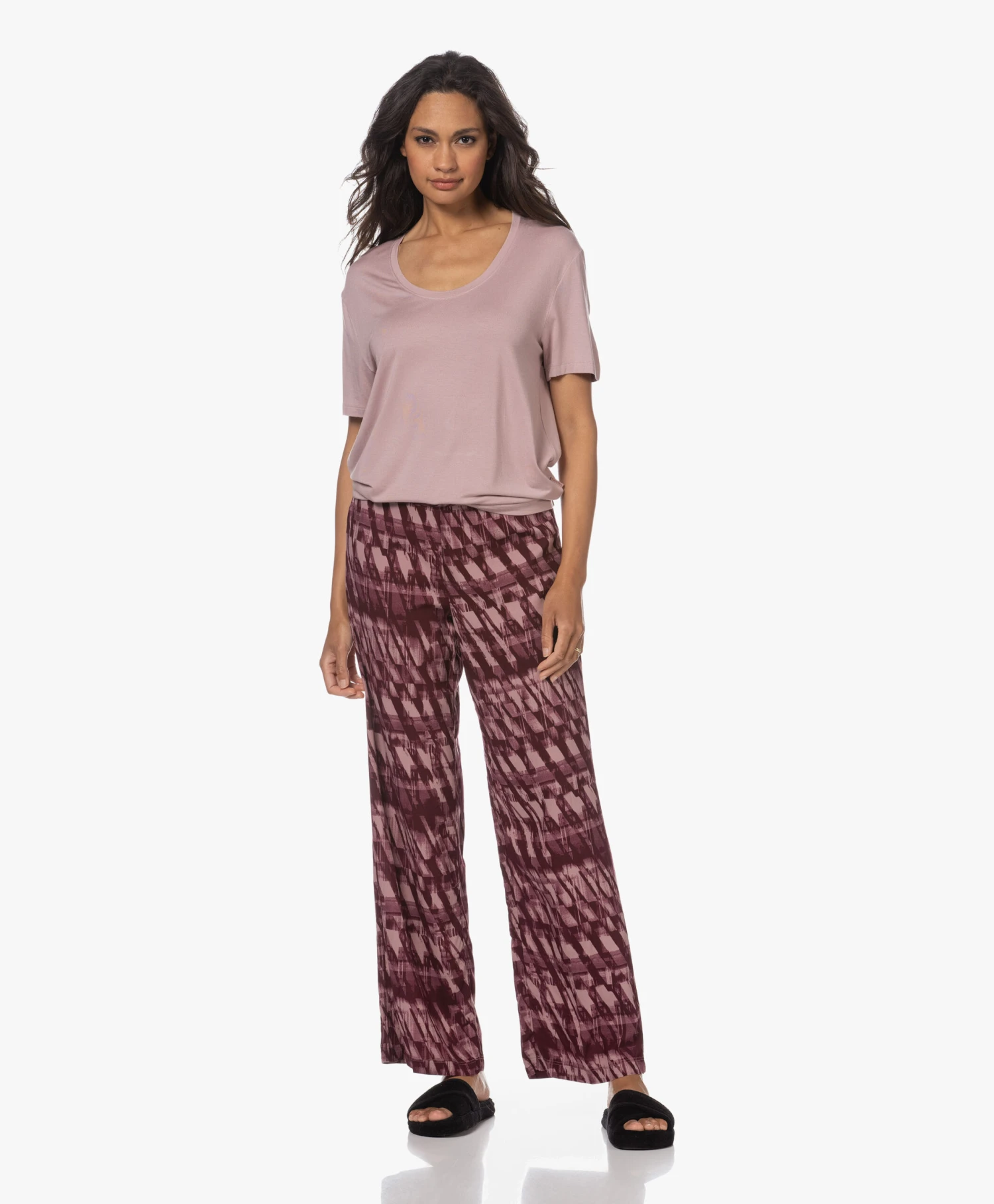 Calvin Klein Viscose Pyjamabroek - Train Windows/Rouge 2 Calvin Klein Viscose Pyjamabroek - Train Windows/Rouge - Afbeelding 2