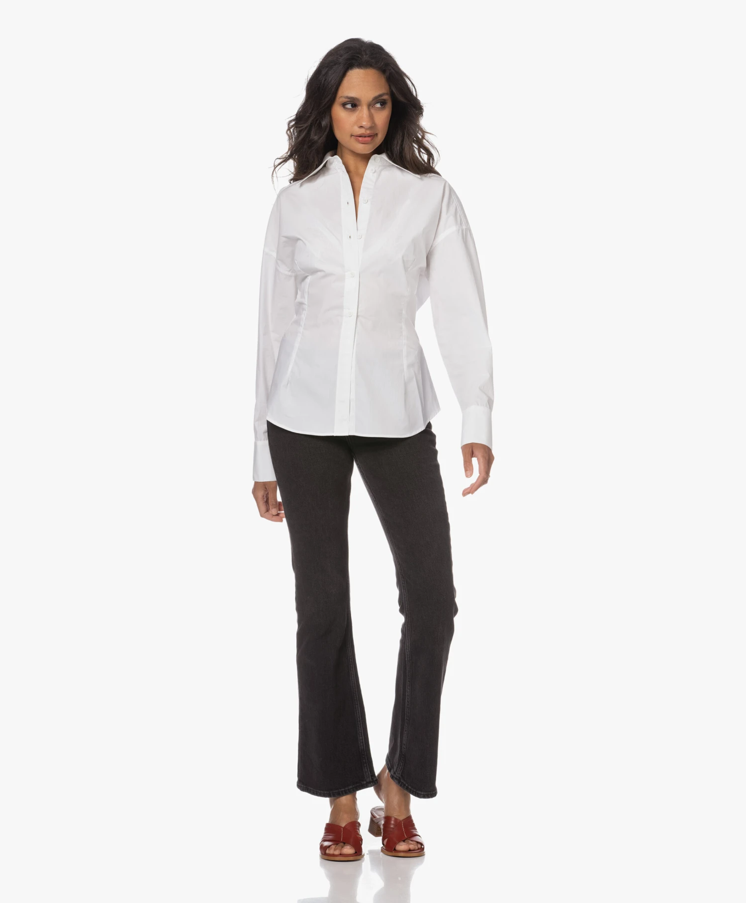 Róhe Shaped Overhemdblouse Met Manchetknopen - Wit 13 Róhe Shaped Overhemdblouse Met Manchetknopen - Wit - Afbeelding 13