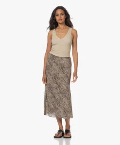 By Malene Birger Bosha Midi Slangenprint Rok - Zwart/Beige -Mode Kleding 230614 1bf75f08 fc41 4f47 b799 6a28b7fd5d85