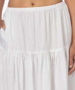Enza Costa Cool Cotton Tiered Maxi Rok - Wit -Mode Kleding 230614 1cdd90cf de06 42a8 9dbb 82036b91242f