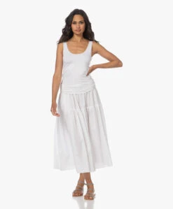 Enza Costa Cool Cotton Tiered Maxi Rok - Wit -Mode Kleding 230614 1e517cbe e1ea 452b 9ef6 b5b4f32865c8