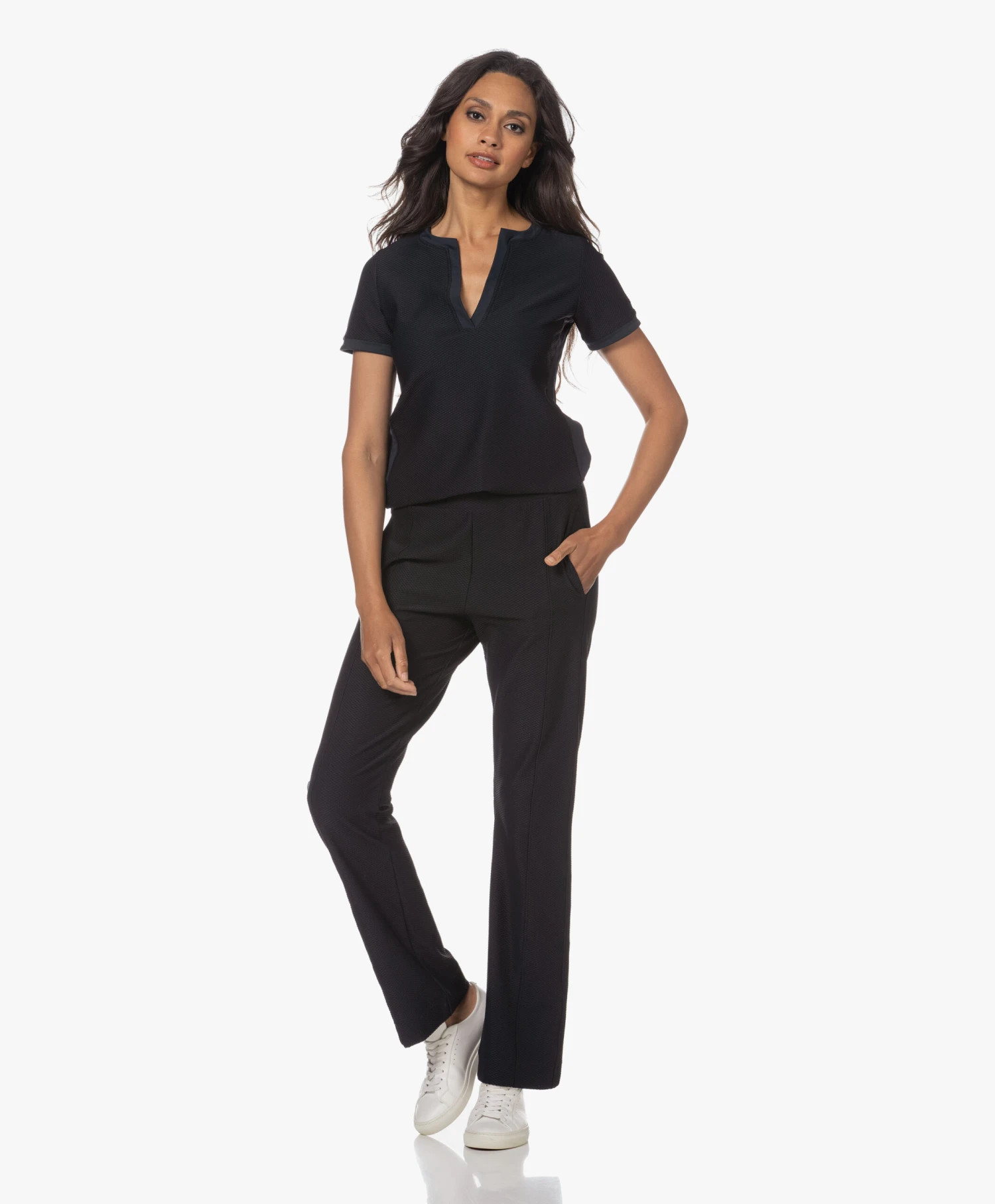 Deblon Sports Ellin Splithals T-Shirt - Zwart 5 Deblon Sports Ellin Splithals T-Shirt - Zwart - Afbeelding 5