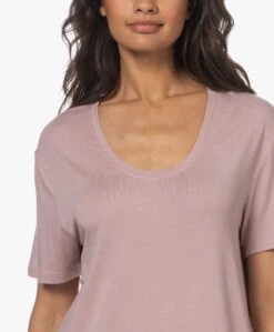 Calvin Klein Modal Jersey Scoop Neck T-Shirt - Woodrose -Mode Kleding 230614 6df49861 6eb6 42f7 b25c 915474f5c212