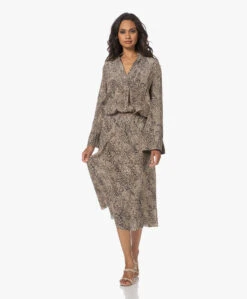 By Malene Birger Bosha Midi Slangenprint Rok - Zwart/Beige -Mode Kleding 230614 9c4360e5 b9e7 4eed be49 a5315577c5e6