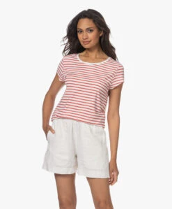 No Man'S Land Gestreept Viscosemix T-Shirt - Flamingo -Mode Kleding 230614 a4cf17d3 808d 45eb 8011 606957ccca65