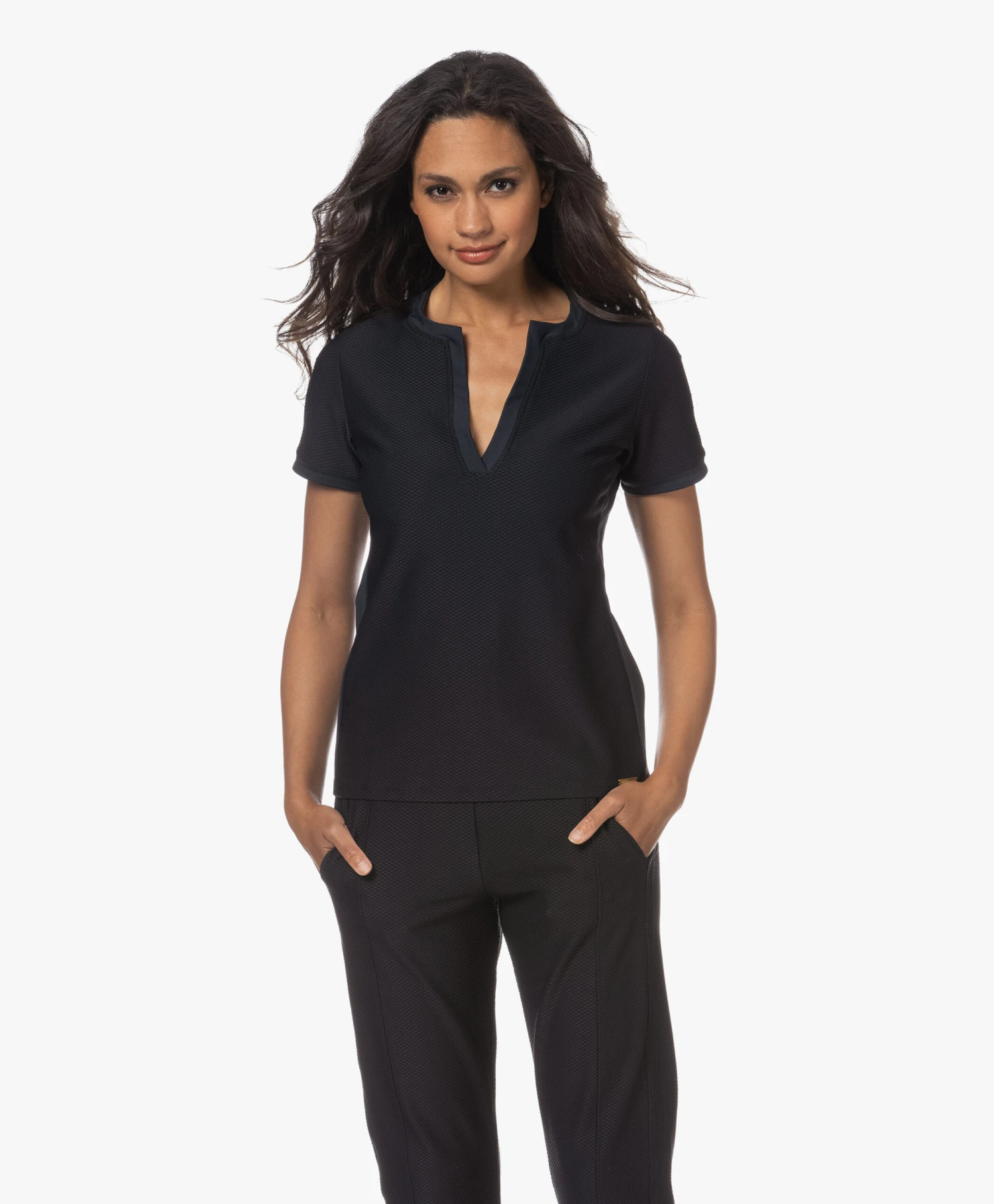 Deblon Sports Ellin Splithals T-Shirt - Zwart 8 Deblon Sports Ellin Splithals T-Shirt - Zwart - Afbeelding 8