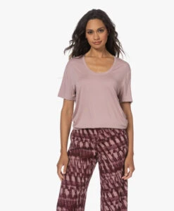 Calvin Klein Modal Jersey Scoop Neck T-Shirt - Woodrose -Mode Kleding 230614 e59a69e2 4210 4e25 bad7 1d75d819d897