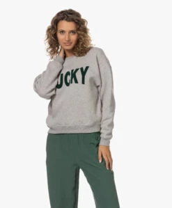 By-Bar Bas Lucky Flock Print Trui - Grijs Mêlee -Mode Kleding 230620 71b83cf9 a3c2 4e81 aa0b bdbfefccc5b4