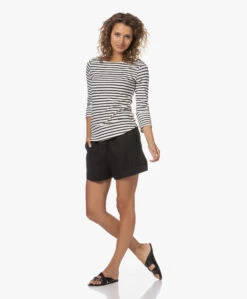 No Man'S Land Gestreept Viscosemix T-Shirt - Zwart -Mode Kleding 230620 764f49a7 a6b7 42bb a009 322e0f102a0f