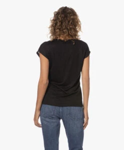 By-Bar Mila Linnen V-Hals T-Shirt - Zwart -Mode Kleding 230620 a47d45d0 4c71 4d87 95c4 8ef40e7febe1