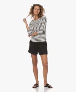 No Man'S Land Gestreept Viscosemix T-Shirt - Zwart -Mode Kleding 230620 b1c8c6f5 f669 4ffa 92cb a961a30e3385