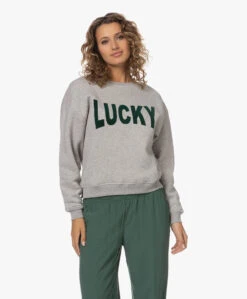 By-Bar Bas Lucky Flock Print Trui - Grijs Mêlee -Mode Kleding 230620 f939be04 e47b 463d 9ec0 48d89820ff0f