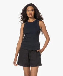 Drykorn Olina Katoenen Rib Jersey Tanktop - Donkerblauw -Mode Kleding 230622 4839c106 6148 4da0 84fa 4c89c8c32f21