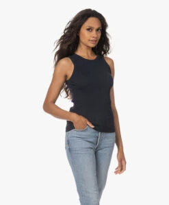 Drykorn Olina Katoenen Rib Jersey Tanktop - Donkerblauw -Mode Kleding 230622 6a2ab7ab d1b0 446c a71f 2e218d5407ee