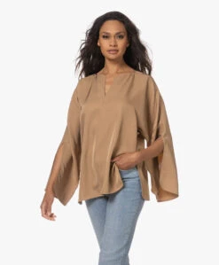 By Malene Birger Calias Twill Blouse - Tobacco Brown -Mode Kleding 230622 7040ea95 c456 466e a7fa b4ed6e272419